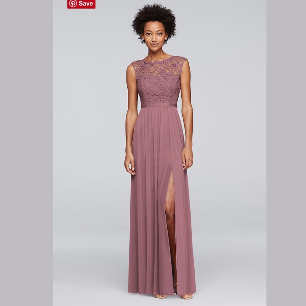 Bridesmaid Dress Purple Lace Floorlength
